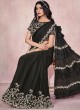 Girlish Georgette Black Embroidered Designer Saree