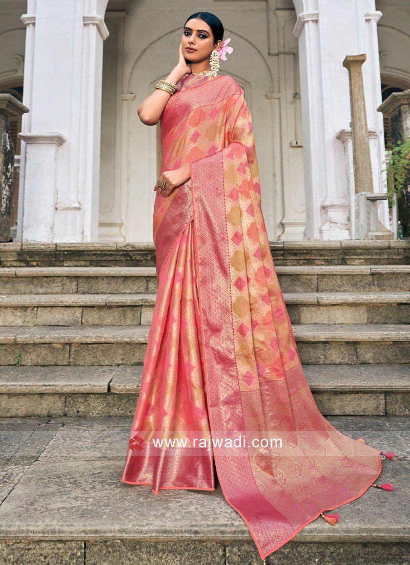 Lowest price | Hot Pink Wedding Sarees online shopping | Page 2