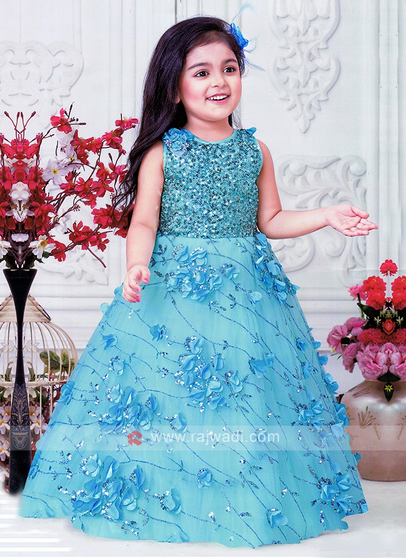 Blue gown for girls sale