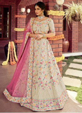 Glamorous Off White Sequins Lehenga Choli