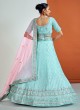 Aqua Blue Sequins Embellished Georgette Lehenga Choli