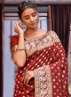 Classy Maroon Banarasi Woven Silk Saree