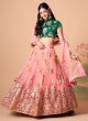 Rose Pink Net Embroidered Designer Lehenga Choli