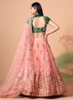 Rose Pink Net Embroidered Designer Lehenga Choli