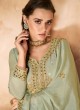 Glossy Sea Green Designer Pakistani Suit