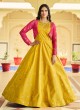 Yellow Sequins Embroidered Trendy Gown