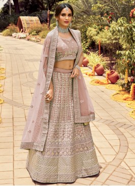 Glossy Zari Organza Lehenga Choli