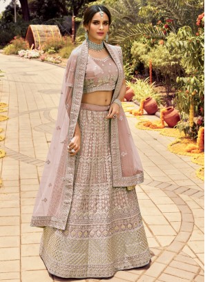 Glossy Zari Organza Lehenga Choli