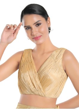 Gold Cream Color Chiffon Saree Blouse