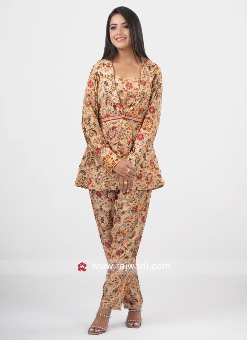 Buy a Blue Printed Co Ord Suit for Women