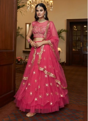 Gorgeous Deep Pink Sequins Embellishment Lehenga Choli