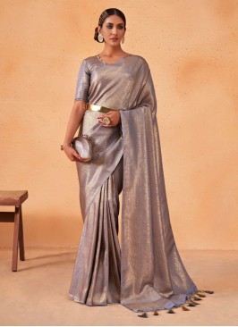 Gorgeous Lilac Silk Saree