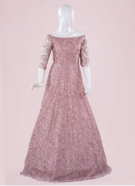 Gorgeous Pink Heavy Embroidered Wedding Gown