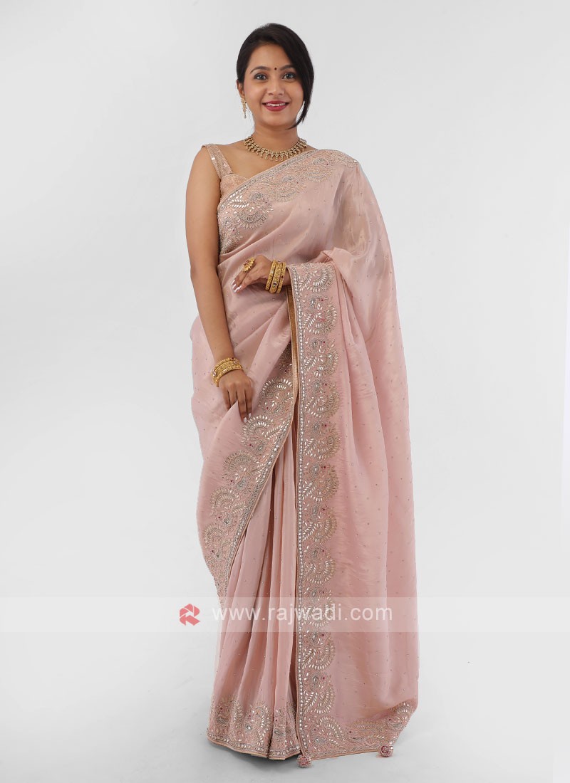 Pure Tussar Handmade Gota Patti Saree – Wearitage India