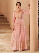 Graceful Pink Zari Embellished Anarkali Salwar Kameez