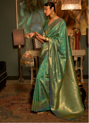 Graceful Silk Saree In Green Colour