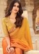 Gratifying Orange Embroidered Silk Shaded Saree