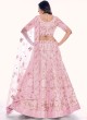 Pink Floral Embroidered Net Lehenga Choli