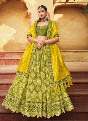 Green Bridal Lehenga Choli