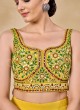 Mehndi Green and Yellow Georgette Palazzo Suit