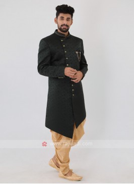 Green Color Mens Indo-Western