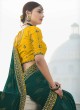 Green Embroidered Chiffon Satin Classic Saree