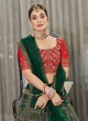 Green Embroidered Georgette A Line Lehenga Choli