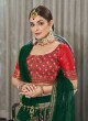 Green Embroidered Georgette A Line Lehenga Choli