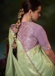 Pista Green Designer Organza Wedding Saree