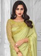 Pista Green Festival Trendy Saree