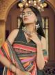 Grey Georgette Traditional Saree With Multi Color Pallu