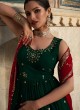 Dark Green Georgette Festive Wear Sequins Gown