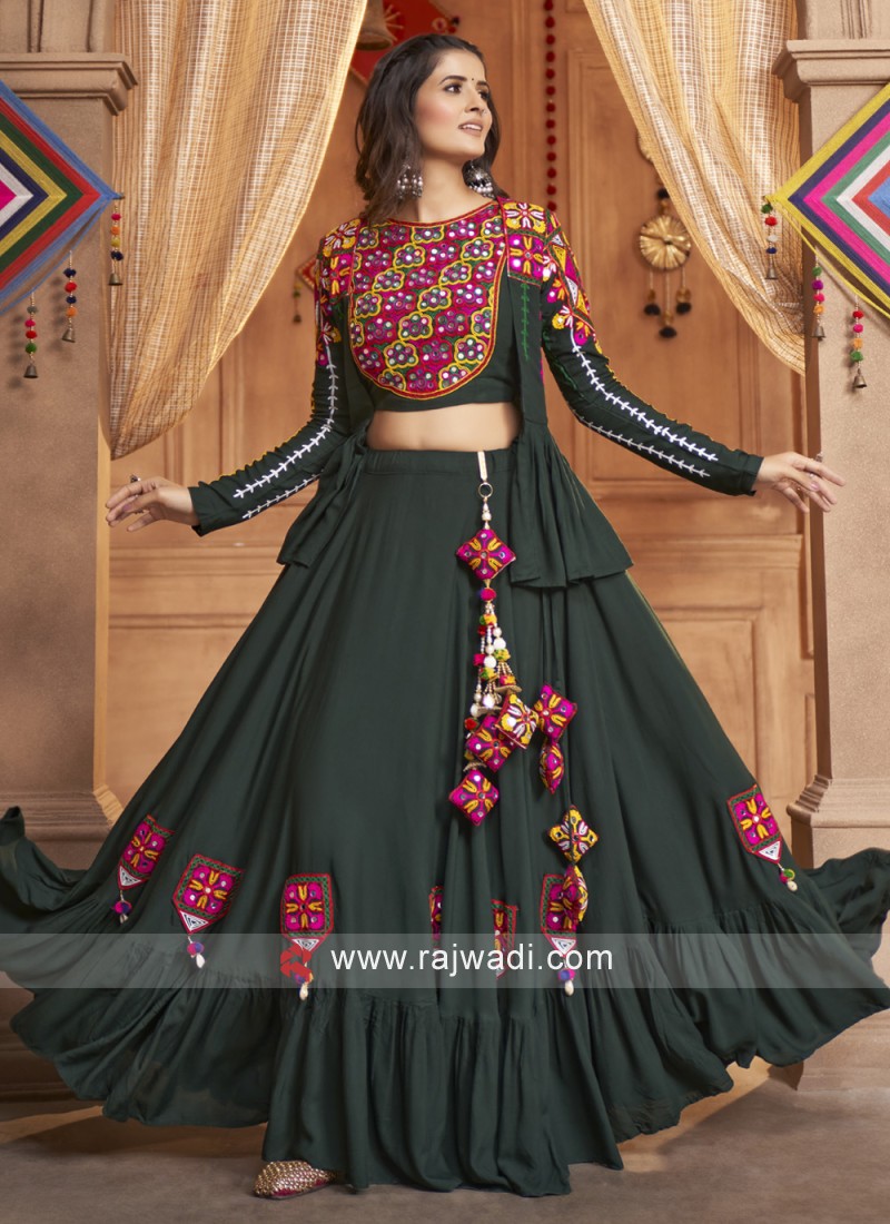 Beautiful Linen Satin Lehenga with jacket. | Indian fashion dresses,  Stylish dresses, Indian fashion