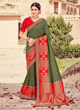 Green Silk Designer Saree