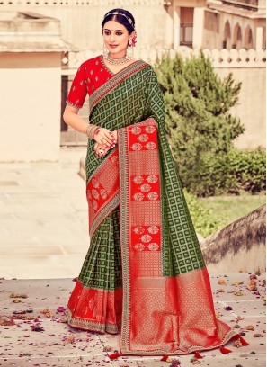 Green Silk Designer Saree