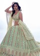 Pista Green Georgette Trendy Lehenga Choli