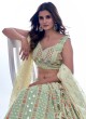 Pista Green Georgette Trendy Lehenga Choli