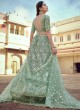 Green Sequins Net Lehenga Choli