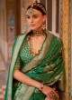 Green Zari Work Wedding Silk Saree