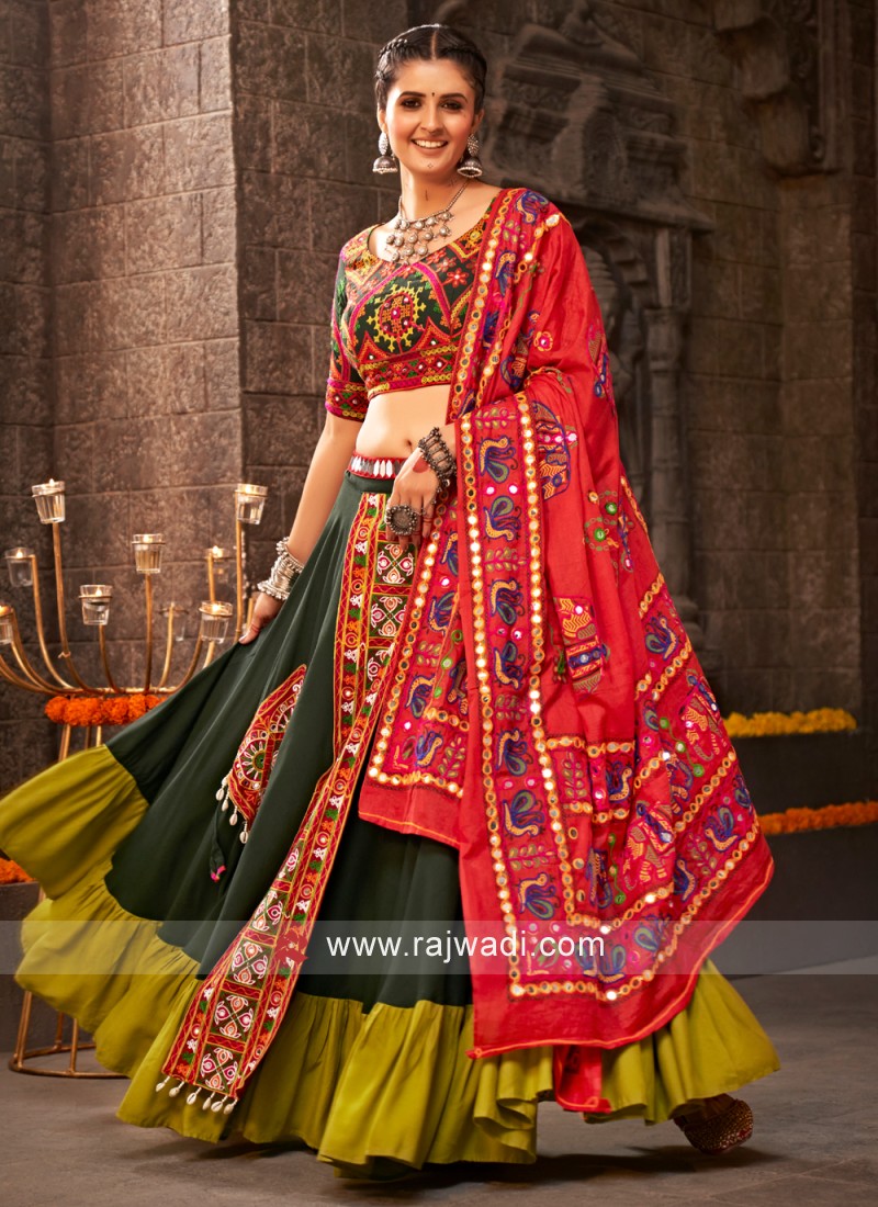 Buy Navy Blue Mehndi Lehenga Choli Online