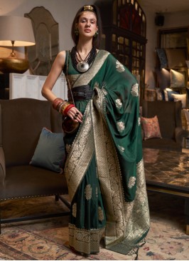 Green Traditional Wear Georgette Saree