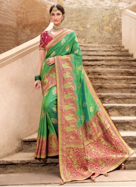 Green Woven Traditional Gaji Silk Saree