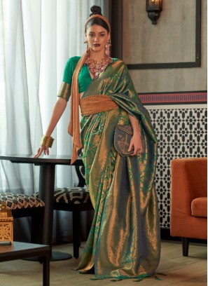Green Weaving Silk Saree