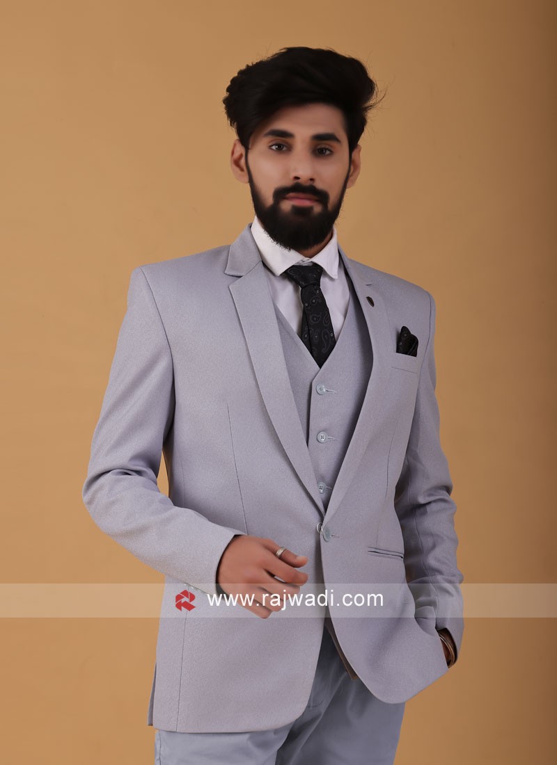 Grey Color Imported Suit In Party Wear