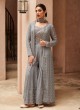 Grey Mirror Embroidered Palazzo Salwar Kameez