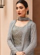 Grey Mirror Embroidered Palazzo Salwar Kameez