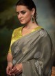 Designer Grey Shimmer Organza Classic Saree