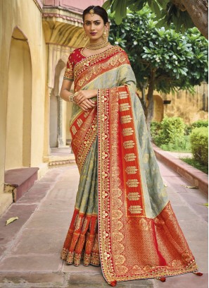 Orange Banarasi Silk Saree #rajwadi #saree #sareeswag #traditional  #FeelRoyal #festive #weddingwear | Saree designs, Fashion sketches dresses,  Traditional sarees