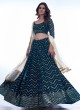 Teal Blue Sequins A Line Lehenga Choli