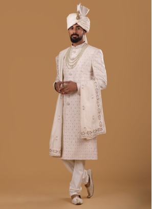 Groom Wear Art Silk Sherwani For Wedding